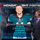 Monday Night Football color commentator Jon Gruden (left) discusses the intangibles of Philadelphia quarterback Carson Wentz with announcer Sean McDonough (Screenshot: ESPN)